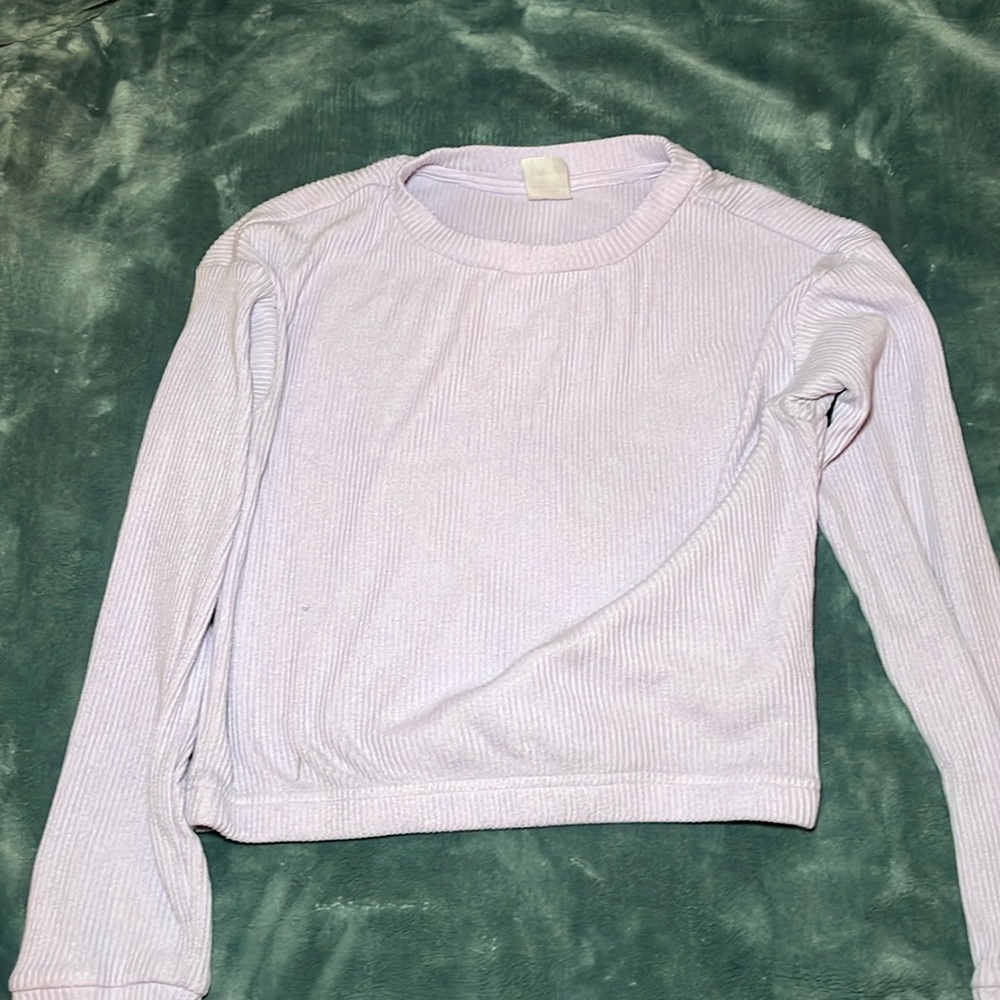 Lavender long sleeve crop top